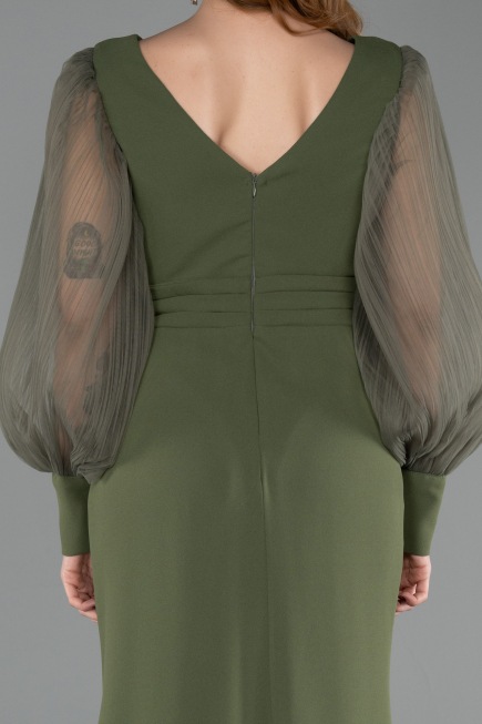 Long Olive Drab Evening Dress ABU5779