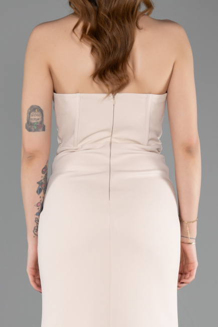 Beige Long Evening Dress ABU5747