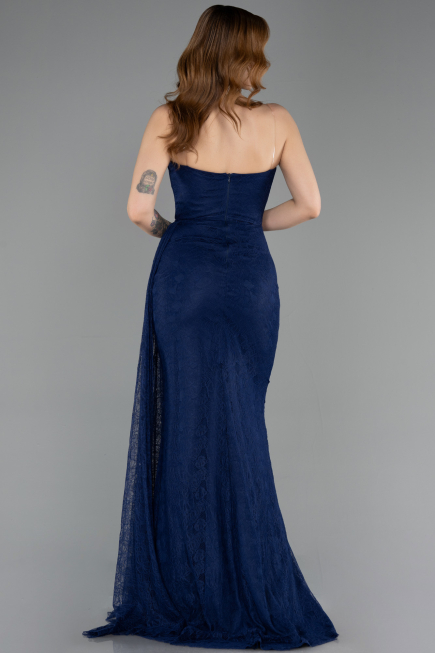 Long Navy Blue Dantelle Prom Gown ABU5795