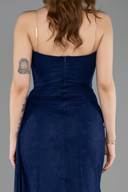 Long Navy Blue Dantelle Prom Gown ABU5795