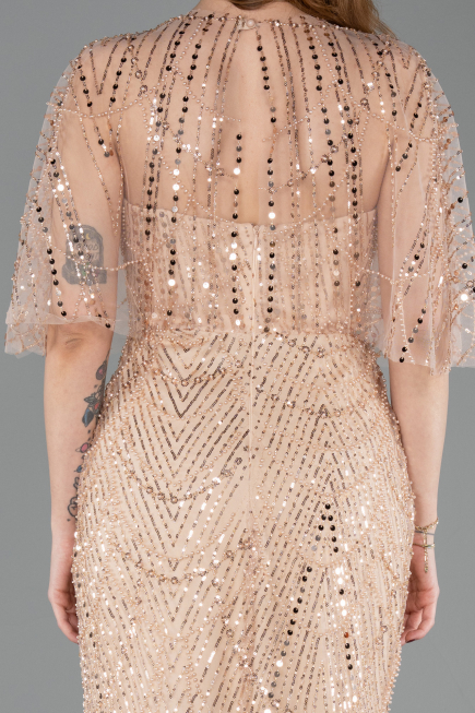 Long Gold Beaded Evening Dress ABU5798