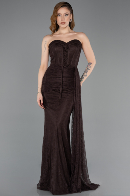 Long Brown Dantelle Prom Gown ABU5795