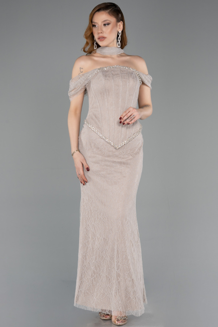 Long Mink Dantelle Evening Dress ABK2548