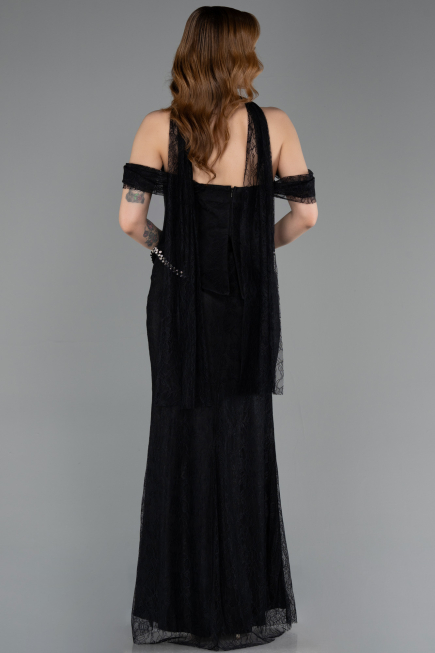 Long Black Dantelle Evening Dress ABU5839