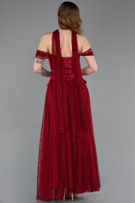 Long Burgundy Dantelle Evening Dress ABU5799