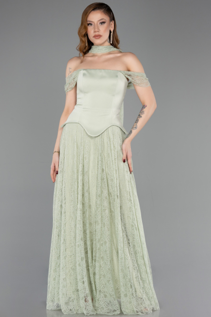 Long Mint Dantelle Evening Dress ABU5799