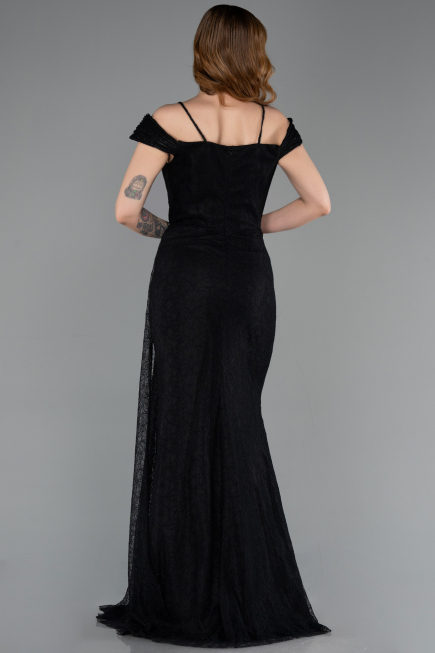 Long Black Dantelle Evening Dress ABU5841