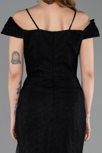Long Black Dantelle Evening Dress ABU5841