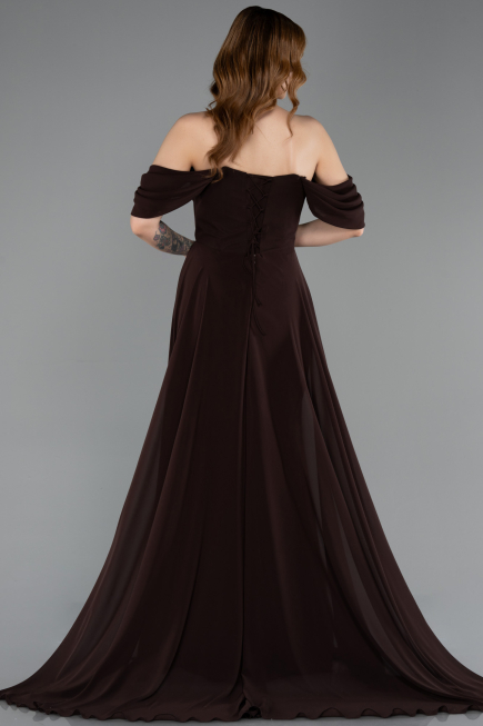 Long Brown Chiffon Prom Gown ABU5826