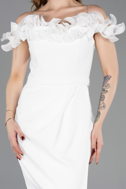Midi White Cocktail Dress ABK2545