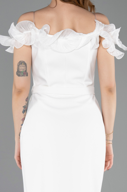 Midi White Cocktail Dress ABK2545