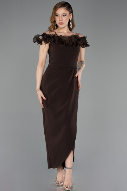 Midi Brown Cocktail Dress ABK2545
