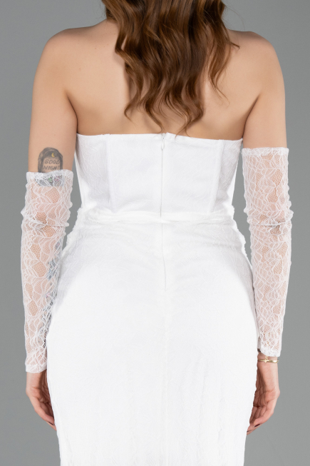 Long White Dantelle Evening Dress ABU5817