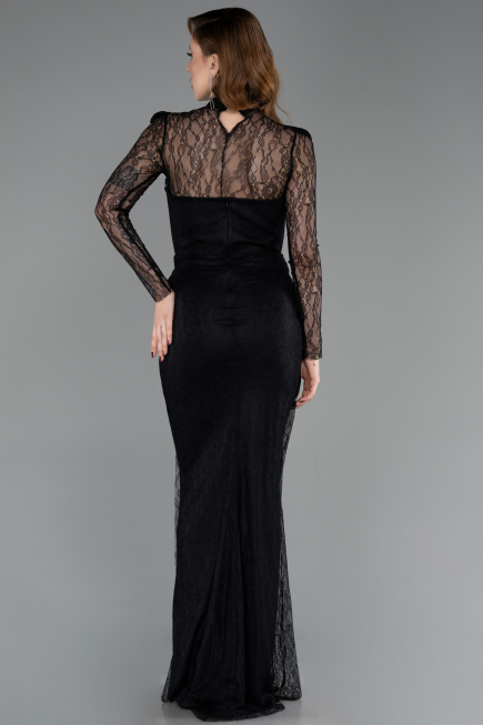 Long Black Dantelle Evening Dress ABU5823