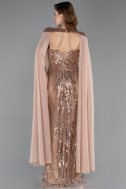Long Copper Scaly Evening Dress ABU5828