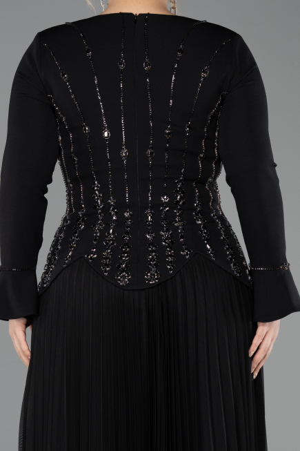 Long Black Plus Size Evening Dress ABU5849