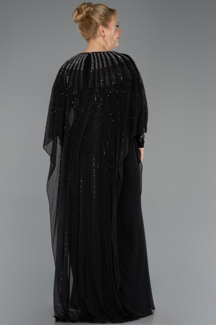 Long Black Plus Size Evening Dress ABU5851