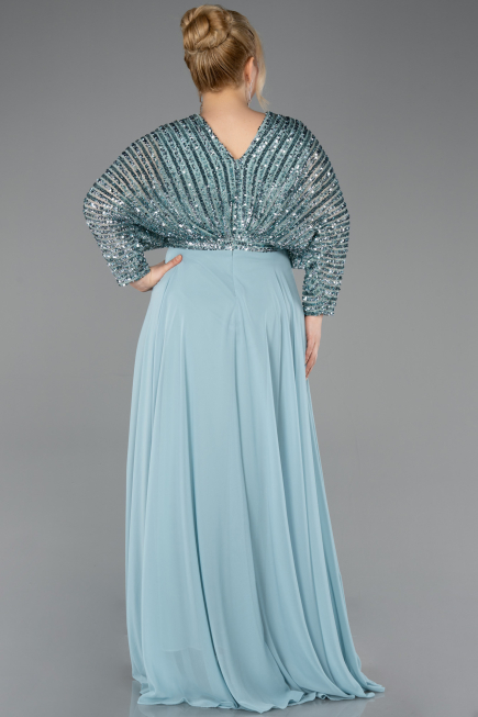 Long Mint Chiffon Formal Plus Size Dress ABU5859