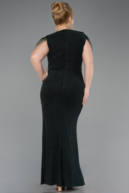 Long Emerald Green Plus Size Evening Gown ABU5731