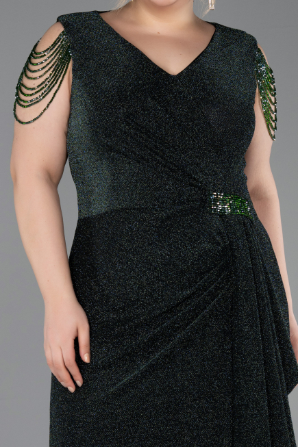 Long Emerald Green Plus Size Evening Gown ABU5731