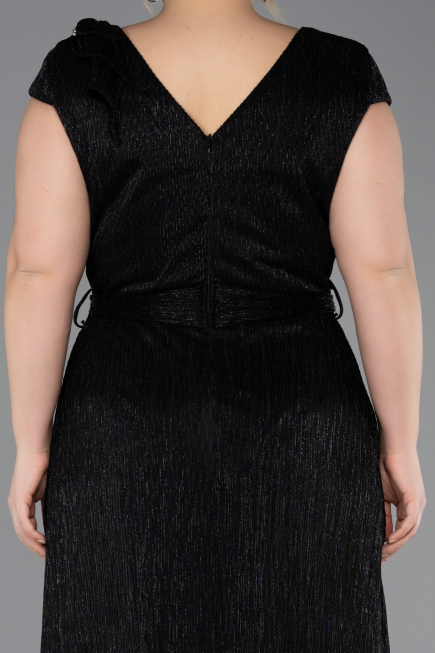 Long Black Plus Size Evening Gown ABU5836