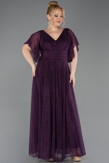 Purple Long Plus Size Evening Dress ABU5323