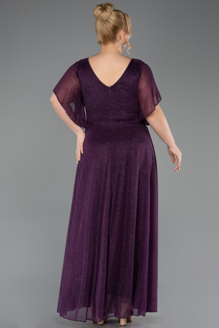 Purple Long Plus Size Evening Dress ABU5323