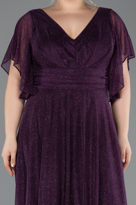 Purple Long Plus Size Evening Dress ABU5323