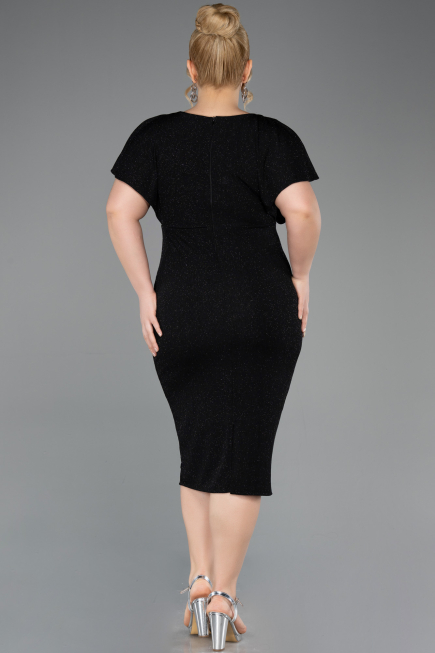 Midi Black Plus Size Evening Gown ABK2535