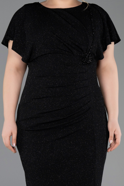 Midi Black Plus Size Evening Gown ABK2535