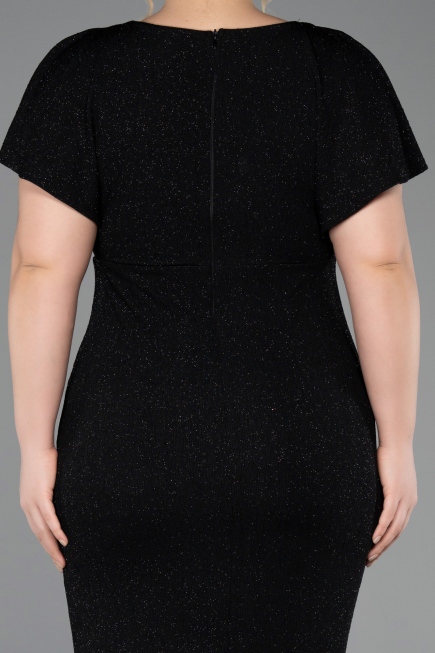 Midi Black Plus Size Evening Gown ABK2535
