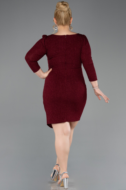 Short Burgundy Plus Size Cocktail Dress ABK2537