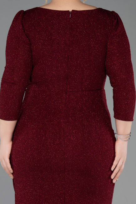 Short Burgundy Plus Size Cocktail Dress ABK2537