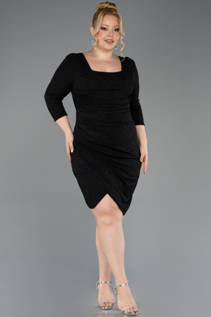 Short Black Plus Size Cocktail Dress ABK2537