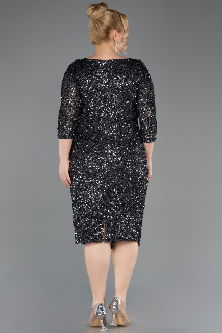 Midi Anthracite Plus Size Cocktail Dress ABK2540