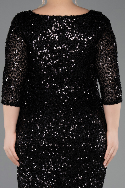 Midi Black Plus Size Cocktail Dress ABK2540