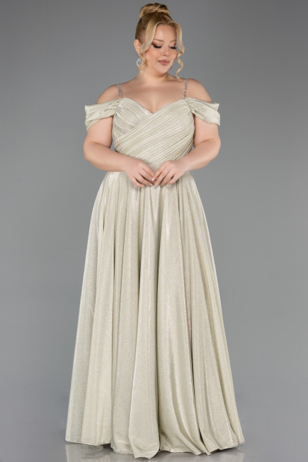 Long Beige Oversized Evening Dress ABU5716