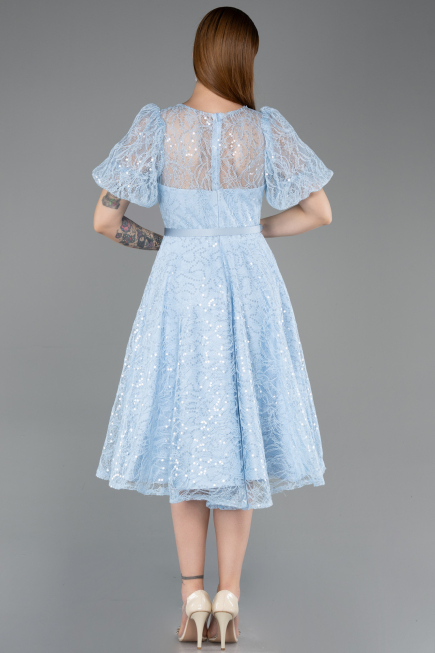 Midi Light Blue Dantelle Cocktail Dress ABK2550