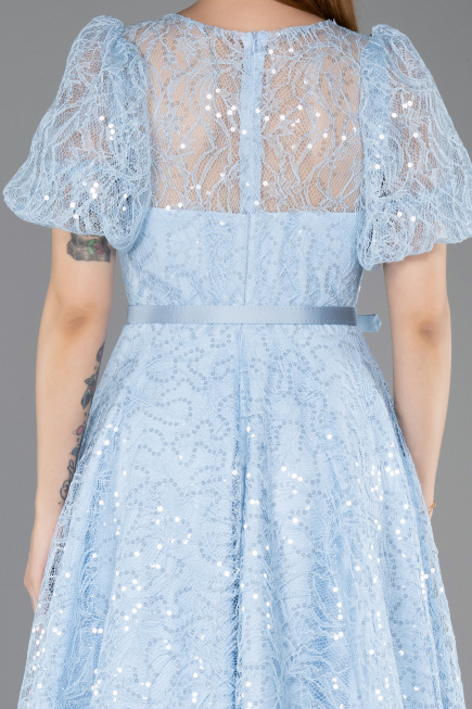 Midi Light Blue Dantelle Cocktail Dress ABK2550