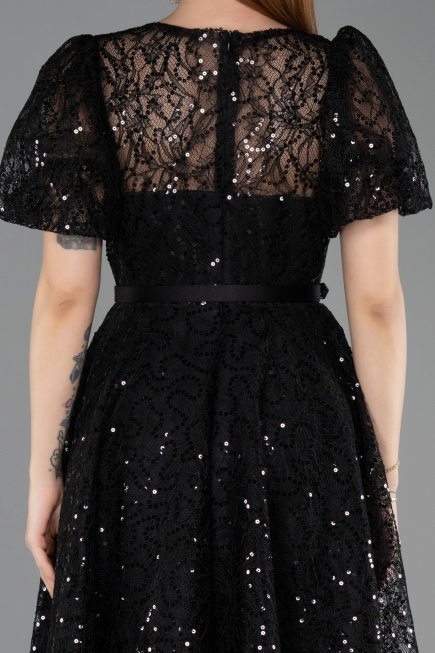 Midi Black Dantelle Cocktail Dress ABK2550
