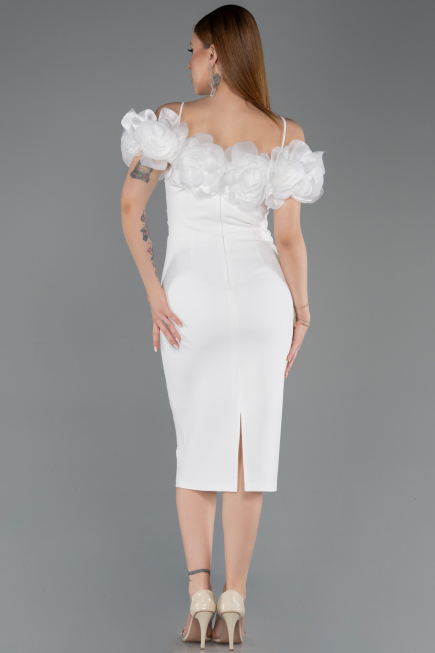 Midi White Cocktail Dress ABK2553