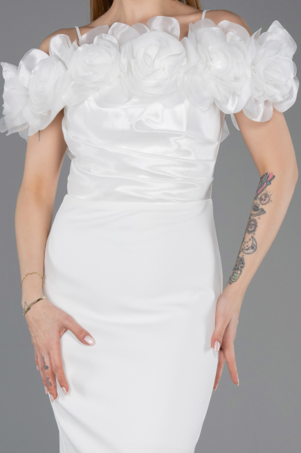 Midi White Cocktail Dress ABK2553