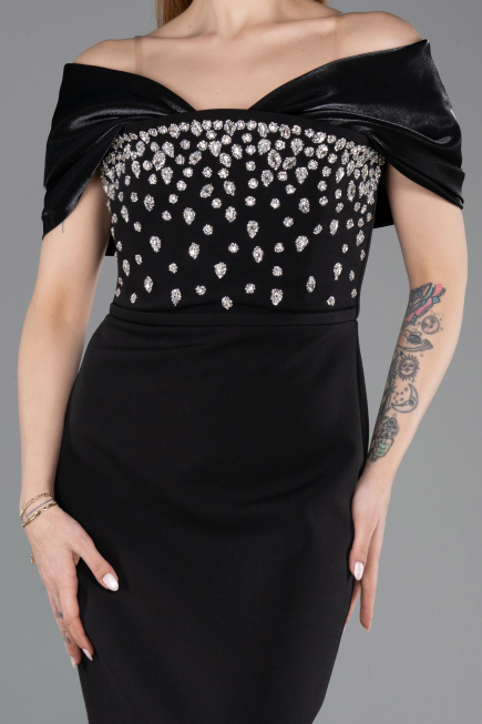 Midi Black Party Dress ABK2555