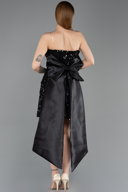 Short Black Scaly Cocktail Dress ABK2556