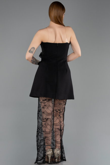Short Black Dantelle Party Dress ABK2557