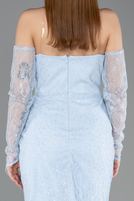 Midi Light Blue Dantelle Cocktail Dress ABK2558