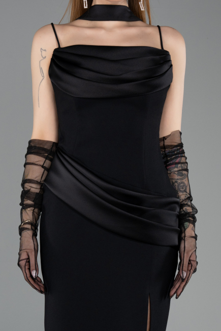 Midi Black Cocktail Dress ABK2559