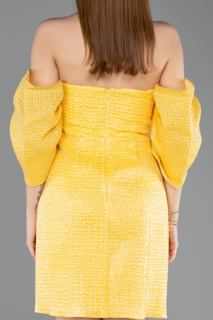 Short Yellow Cocktail Dress ABK2563