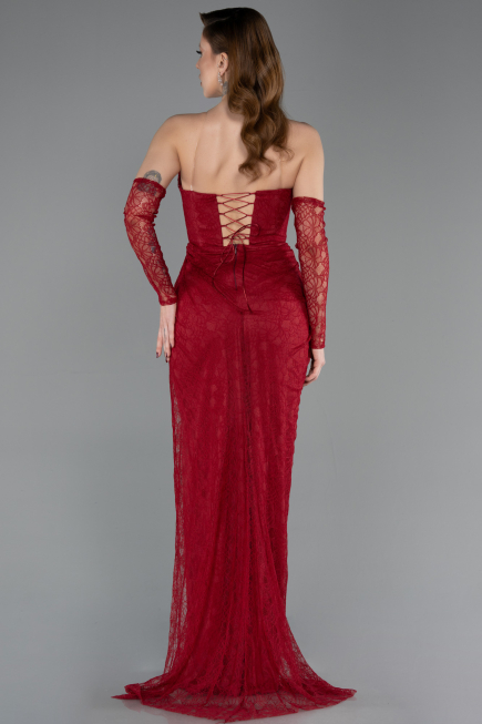 Long Burgundy Dantelle Evening Dress ABU5770