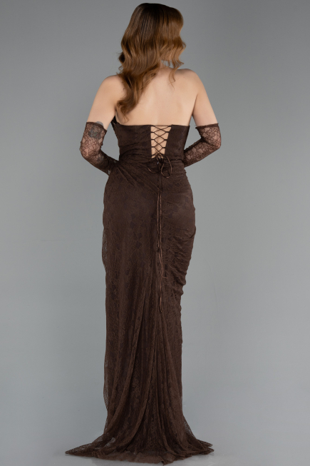 Long Brown Dantelle Evening Dress ABU5770